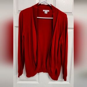 Red Liz Claiborne button-less cardigan. Size large